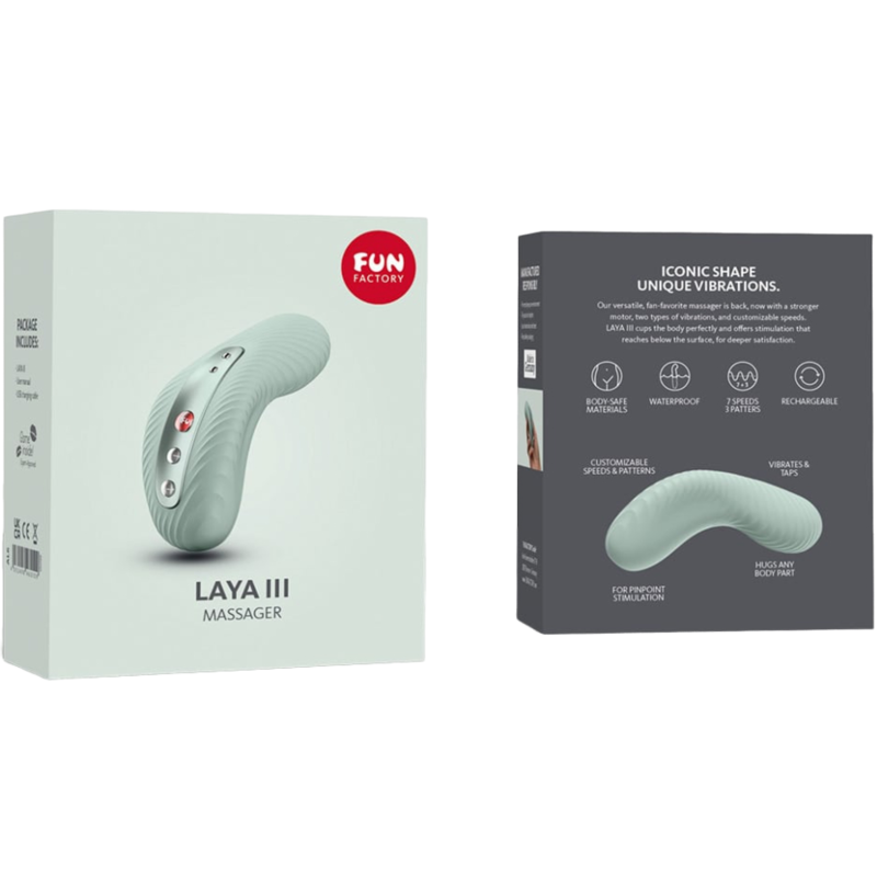 FUN FACTORY - LAYA III RECHARGEABLE LAY-ON VIBRATOR SAGE GREEN FUN FACTORY - 6