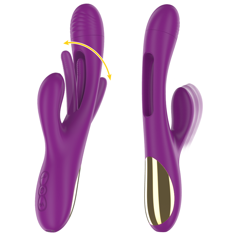 INTENSE - APOLO RECHARGEABLE MULTIFUNCTION VIBRATOR 7 VIBRATIONS WITH SWINGING MOTION PURPLE INTENSE FUN - 3