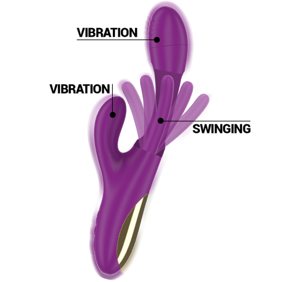 INTENSE - APOLO RECHARGEABLE MULTIFUNCTION VIBRATOR 7 VIBRATIONS WITH SWINGING MOTION PURPLE INTENSE FUN - 4