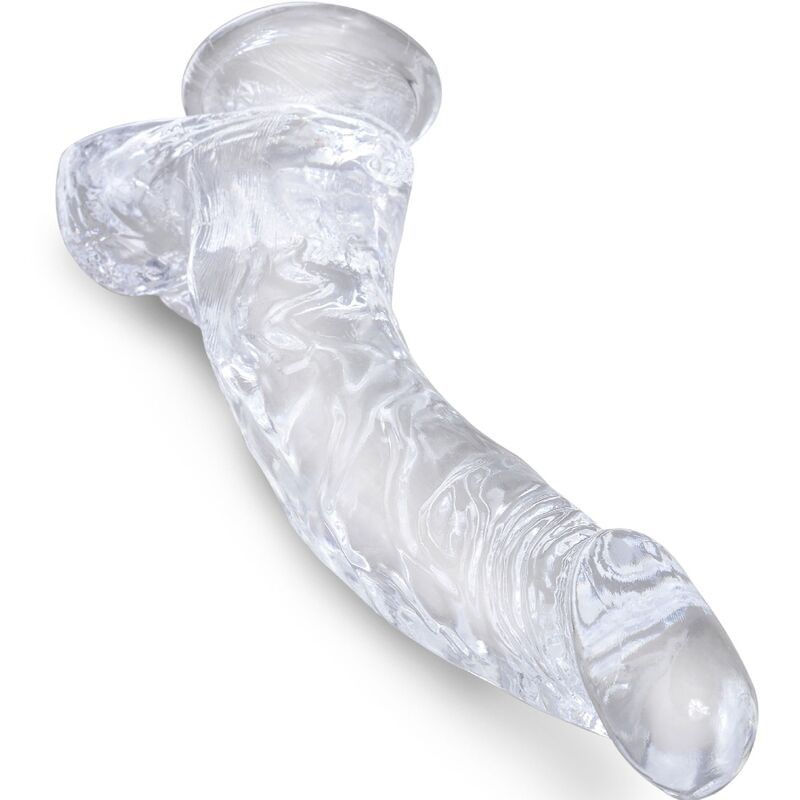 KING COCK - CLEAR REALISTIC CURVED PENIS WITH BALLS 16.5 CM TRANSPARENT KING COCK - 2