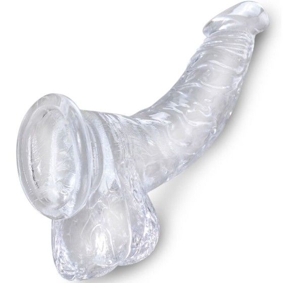 KING COCK - CLEAR REALISTIC CURVED PENIS WITH BALLS 16.5 CM TRANSPARENT KING COCK - 3