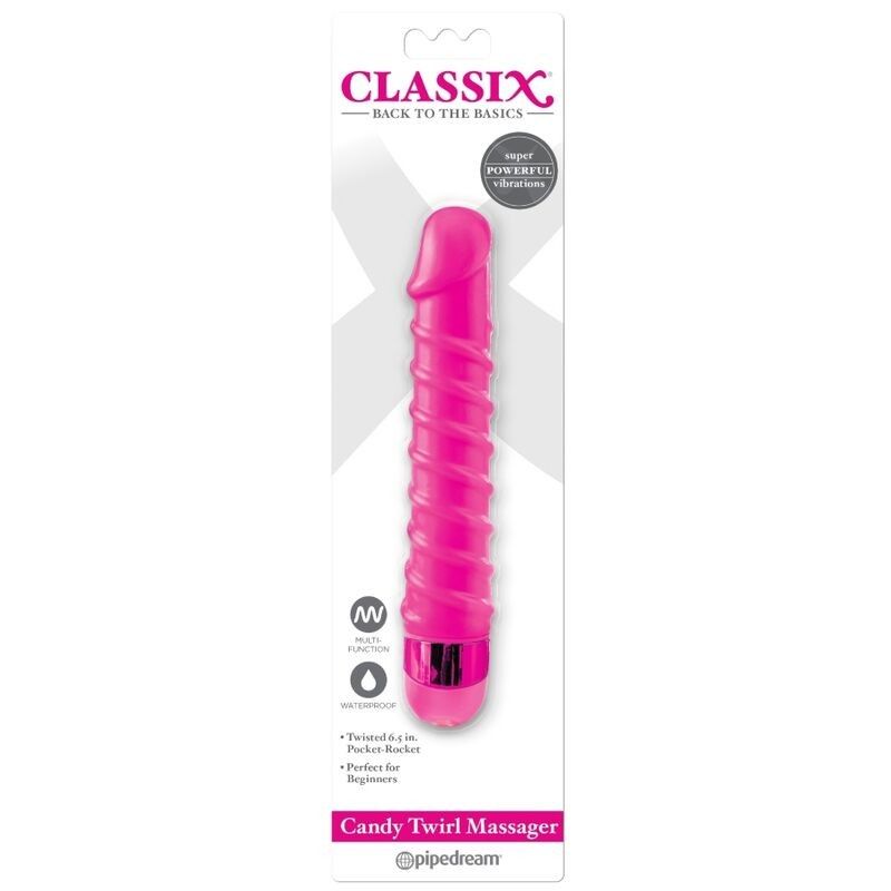CLASSIX - CANDY TWIRL VIBRATING MASSAGER 16.5 CM PINK CLASSIX - 3