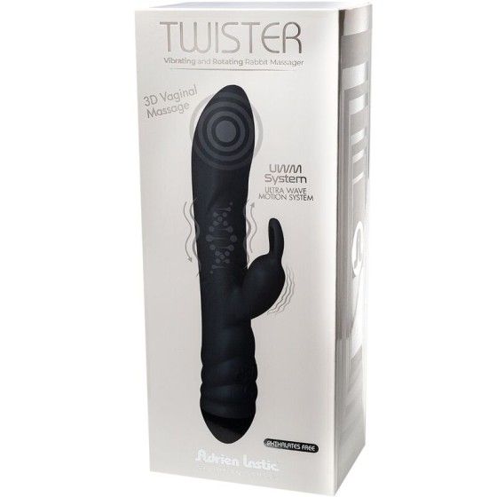 ADRIEN LASTIC - TWISTER VIBRATOR AND ROTATOR MASSAGER RABBIT BLACK ADRIEN LASTIC - 6