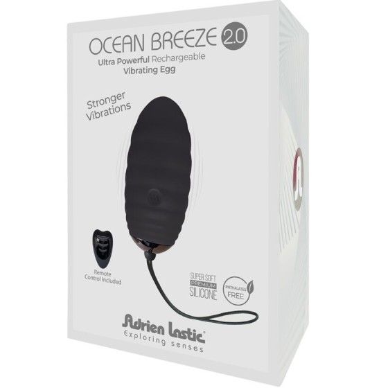 ADRIEN LASTIC - OCEAN BREEZE 2.0 RECHARGEABLE VIBRATING EGG REMOTE CONTROL BLACK ADRIEN LASTIC - 4