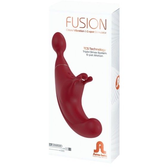 ADRIEN LASTIC - FUSION TRIPLE CLITORIS STIMULATOR & G-SPOT RED ADRIEN LASTIC - 3