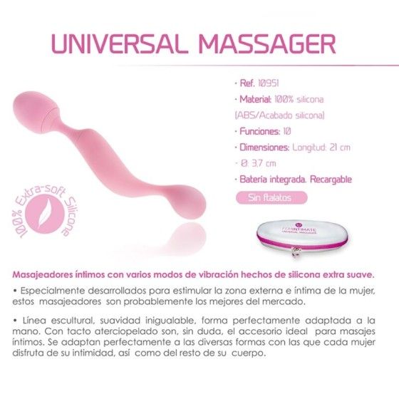 FEMINTIMATE - UNIVERSAL MASSAGER SILICONE VIBRATOR PINK FEMINTIMATE - 4