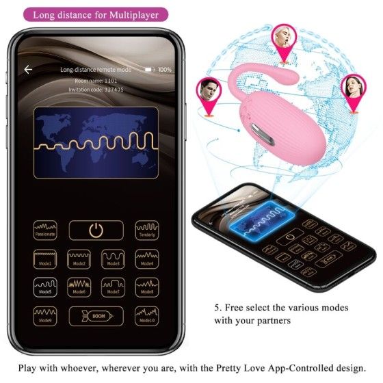 PRETTY LOVE - DOREEN PINK RECHARGEABLE VIBRATING EGG PRETTY LOVE SMART - 11