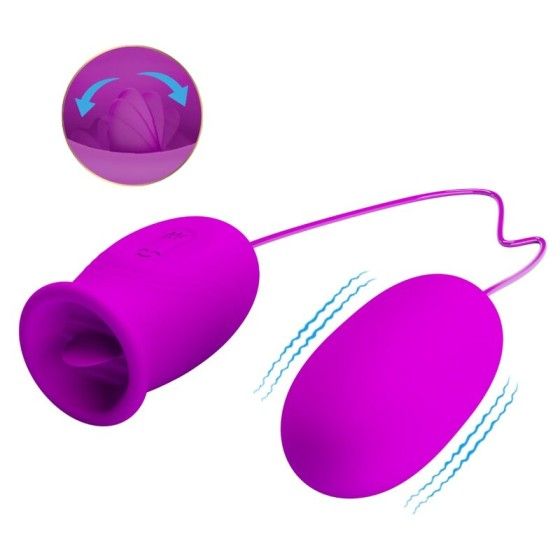 PRETTY LOVE - DAISY DUAL EGG RECHARGEABLE VIBRATOR PURPLE PRETTY LOVE FLIRTATION - 3