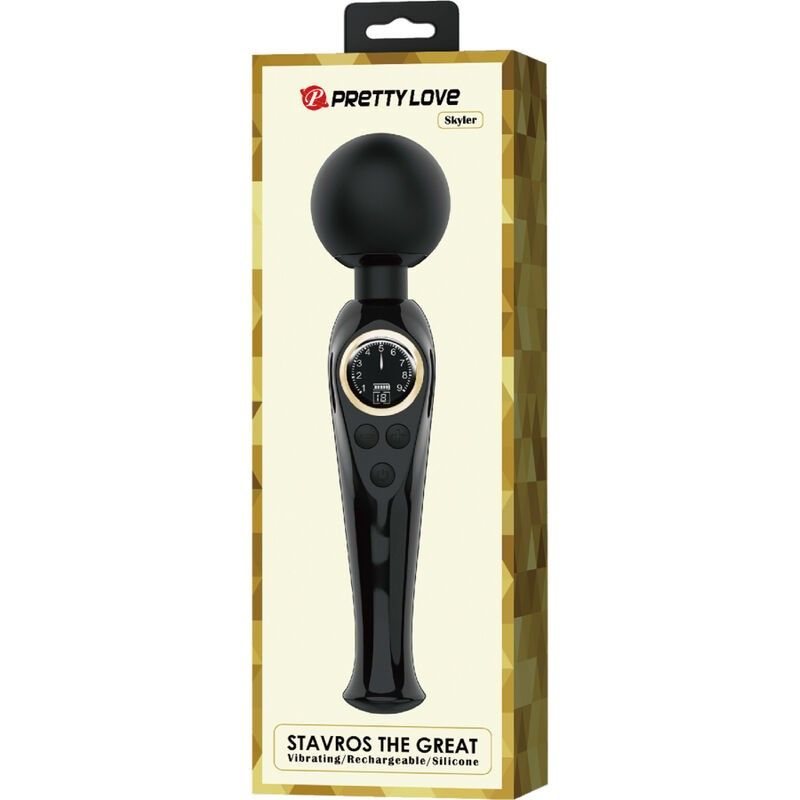 PRETTY LOVE - SKYLER VIBRATOR WAND BLACK PRETTY LOVE LED - 8