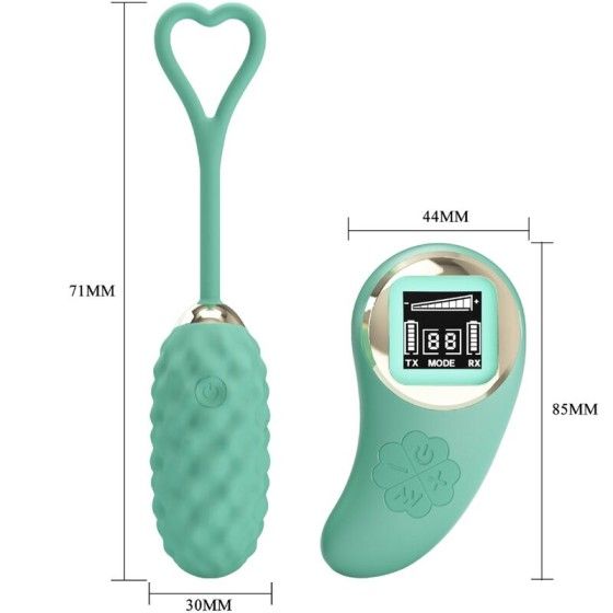 PRETTY LOVE - VIVIAN GREEN REMOTE CONTROL VIBRATING EGG PRETTY LOVE LED - 5