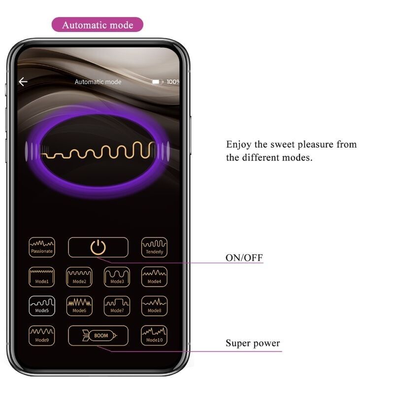 PRETTY LOVE - NYMPH VIBRATING EGG APP CONTROLLED PURPLE PRETTY LOVE BOTTOM - 14