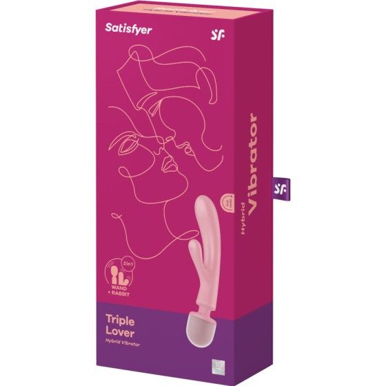 SATISFYER - TRIPLE LOVER RABBIT VIBRATOR MASSAGER PINK SATISFYER VIBRATOR - 7