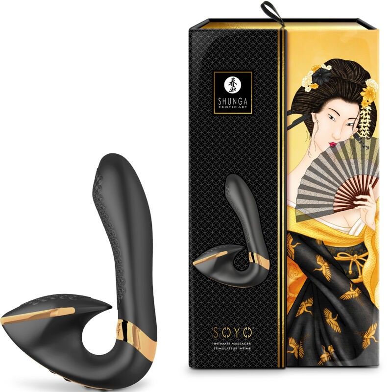 SHUNGA - SOYO INTIMATE MASSAGER BLACK SHUNGA TOYS - 3