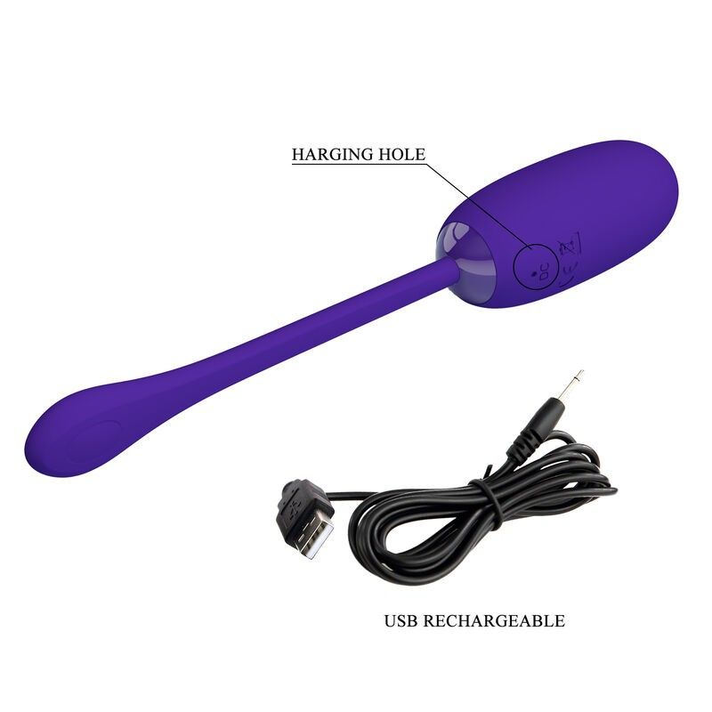 PRETTY LOVE - JULIUS WATERPROOF-RECHARGEABLE VIBRATING EGG PURPLE PRETTY LOVE SMART - 8