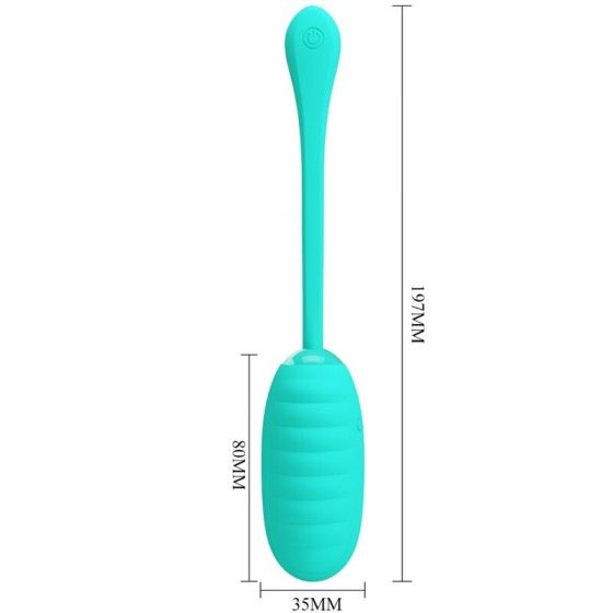 PRETTY LOVE - KIRK RECHARGEABLE VIBRATING EGG AQUA GREEN PRETTY LOVE SMART - 6