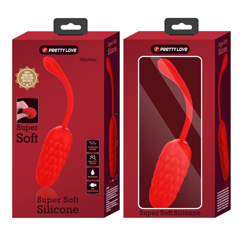 PRETTY LOVE - VIBRATING EGG WITH RED RECHARGEABLE MARINE TEXTURE PRETTY LOVE SMART - 9