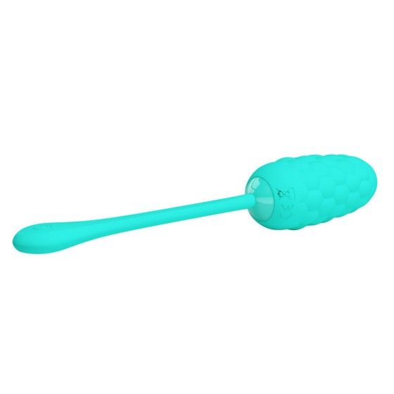 PRETTY LOVE - VIBRATING EGG WITH AQUA GREEN RECHARGEABLE MARINE TEXTURE PRETTY LOVE SMART - 3