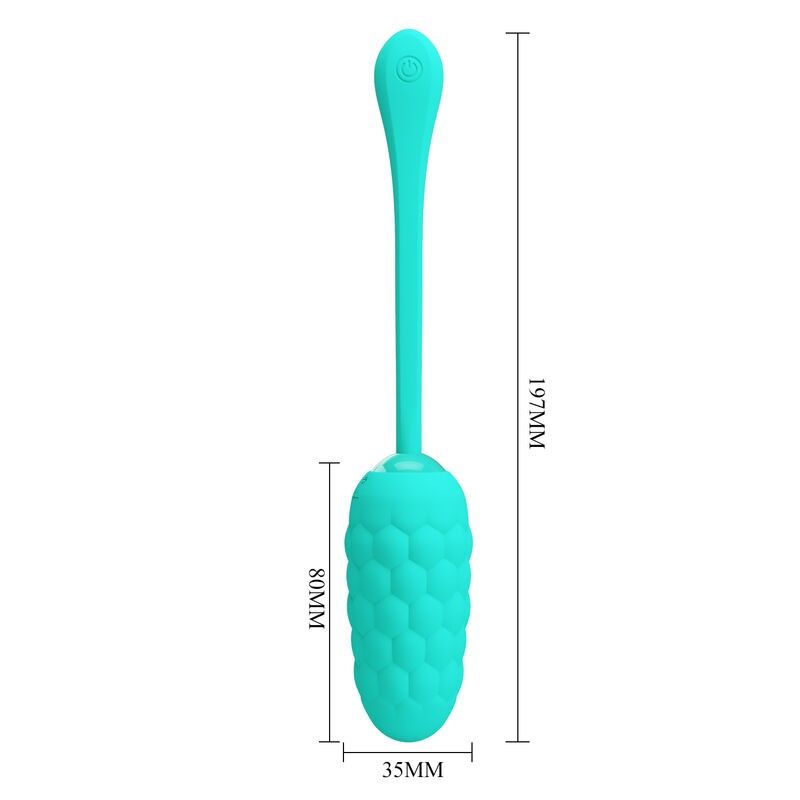 PRETTY LOVE - VIBRATING EGG WITH AQUA GREEN RECHARGEABLE MARINE TEXTURE PRETTY LOVE SMART - 6