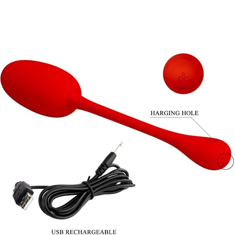 PRETTY LOVE - KNUCKER RED RECHARGEABLE VIBRATING EGG PRETTY LOVE FLIRTATION - 8