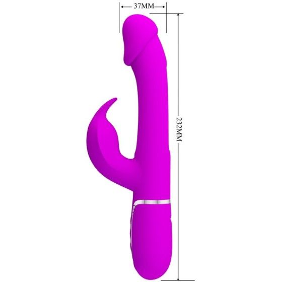 PRETTY LOVE - KAMPAS RABBIT 3 IN 1 MULTIFUNCTION VIBRATOR WITH TONGUE VIOLET PRETTY LOVE FLIRTATION - 7