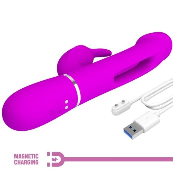 PRETTY LOVE - KAMPAS RABBIT 3 IN 1 MULTIFUNCTION VIBRATOR WITH TONGUE VIOLET PRETTY LOVE FLIRTATION - 9