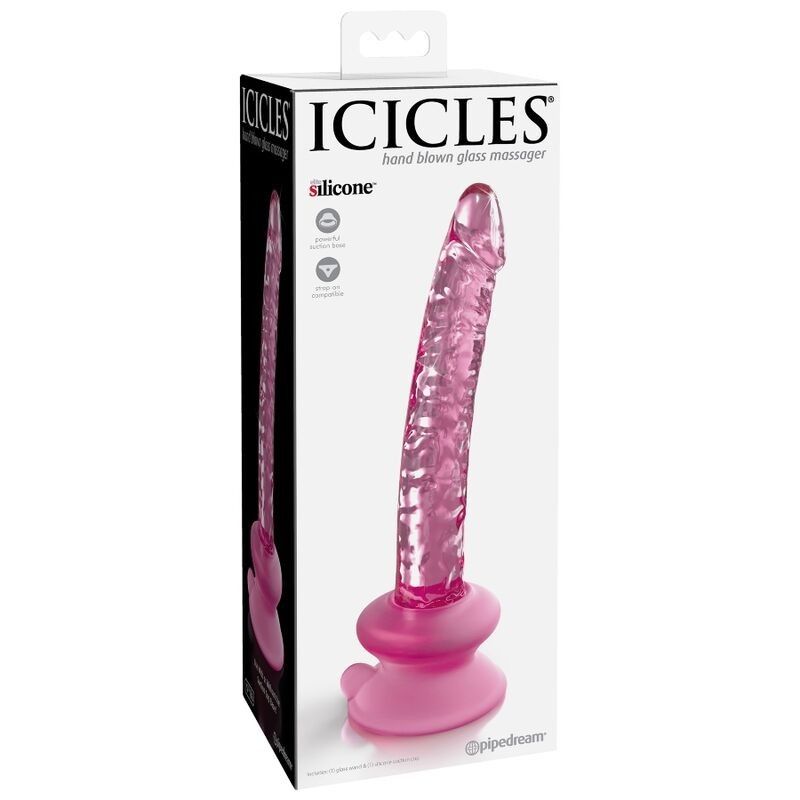 ICICLES - N. 86 GLASS DILDO WITH SUCTION CUP ICICLES - 2