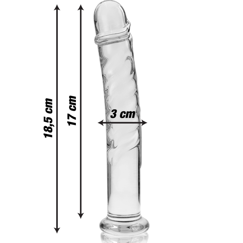 NEBULA SERIES BY IBIZA - MODEL 16 DILDO BOROSILICATE GLASS 18.5 X 3 CM CLEAR NEBULA SERIES BY IBIZA - 4