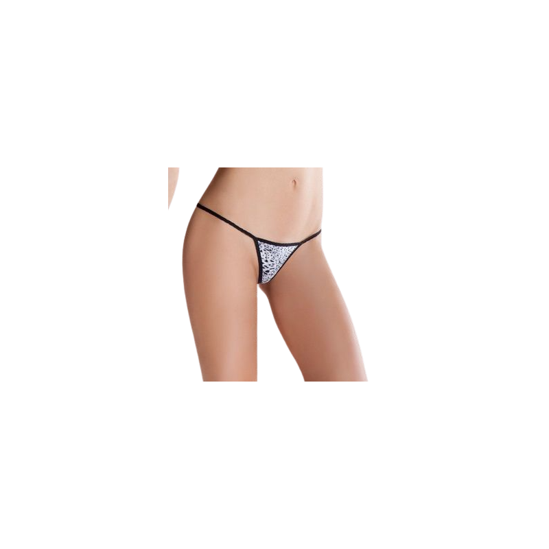 PASSION - EROTIC LINE WHITE THONG ONE SIZE ANIMAL PRINT PASSION WOMAN PANTIES & THONG - 2