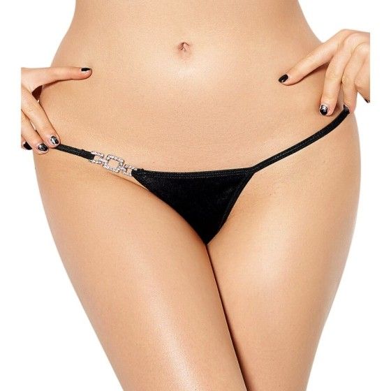 QUEEN LINGERIE - THONG WITH SHINY DECORATION S/M QUEEN LINGERIE - 1