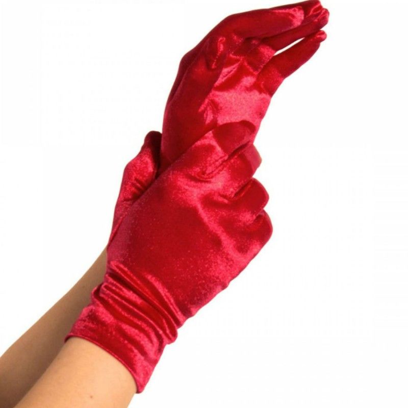 LEG AVENUE - SATIN GLOVES RED LEG AVENUE ACCESSORIES - 1