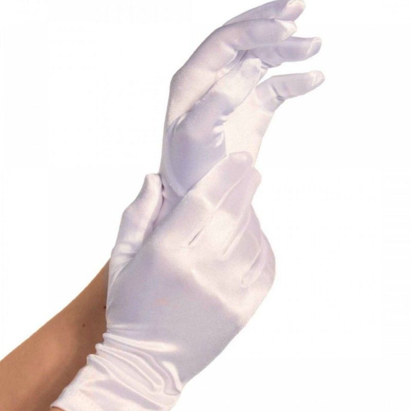 LEG AVENUE - SATIN GLOVES WHITE LEG AVENUE ACCESSORIES - 1