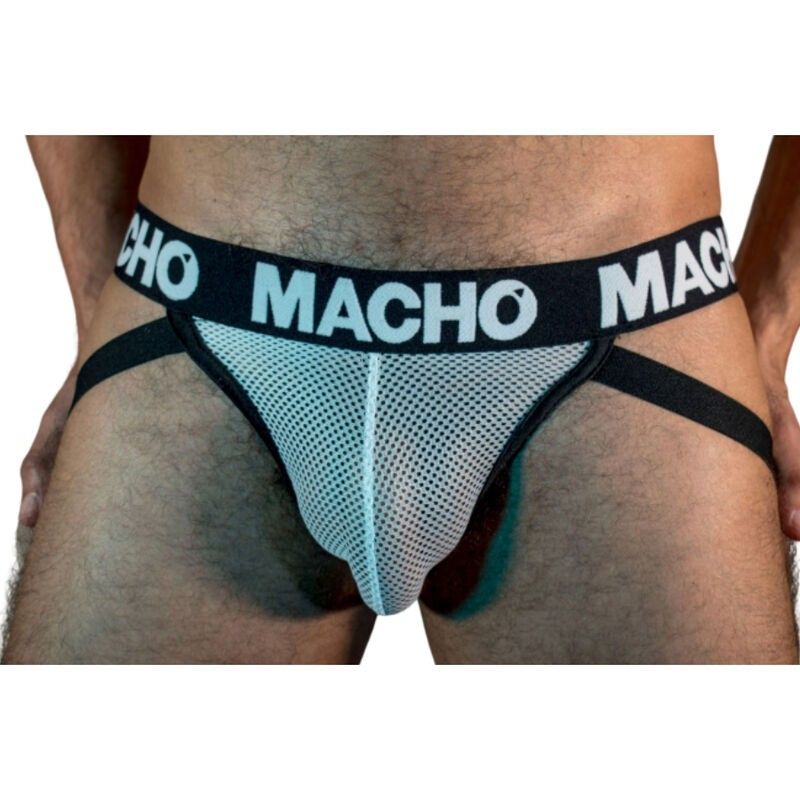 MACHO - MX26X1 JOCK GRID WHITE L MACHO UNDERWEAR - 1