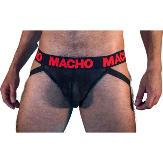 MACHO - MX26X2 JOCK BLACK/RED M MACHO UNDERWEAR - 1