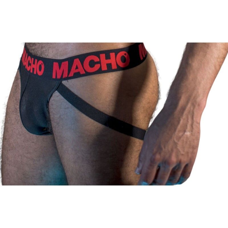 MACHO - MX26X2 JOCK BLACK/RED M MACHO UNDERWEAR - 2