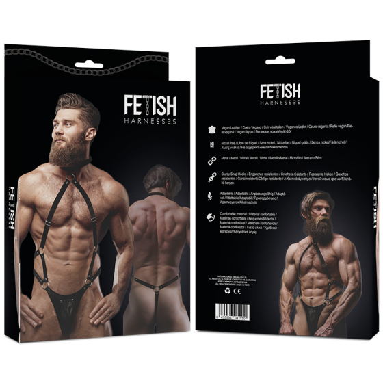 FETISH SUBMISSIVE ATTITUDE - MEN'S ECO-LEATHER JOCK STRAP HARNESS FETISH SUBMISSIVE ATTITUDE - 6