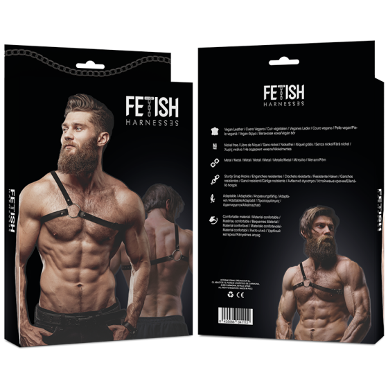 FETISH SUBMISSIVE - ATTITUDE MENS CROSSED SHOULDER ECO LEATHER HARNESS FETISH SUBMISSIVE ATTITUDE - 3