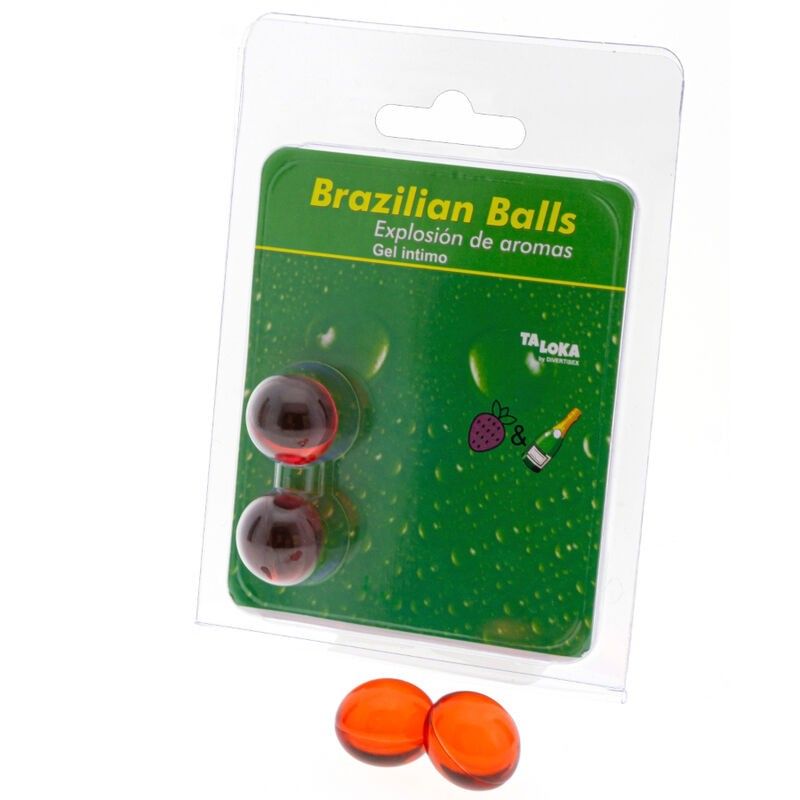 TALOKA - 2 BRAZILIAN BALLS STRAWBERRIES & CHAMPAGNE INTIMATE GEL TALOKA - 1