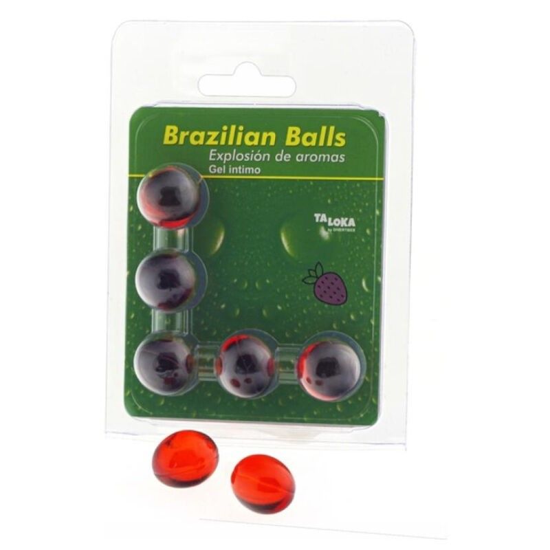 TALOKA - 5 BRAZILIAN BALLS STRAWBERRY INTIMATE GEL TALOKA - 1