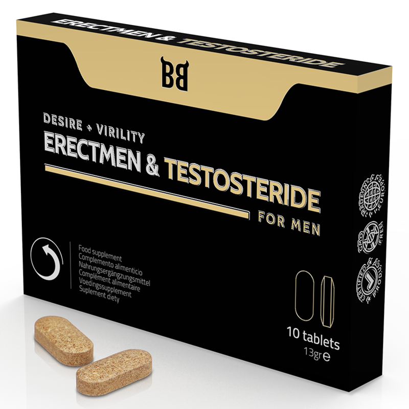 BLACK BULL - ERECTMEN & TESTOSTERIDE POWER AND TESTOSTERONE FOR MEN 10 CAPSULES BLACKBULL BY SPARTAN - 1