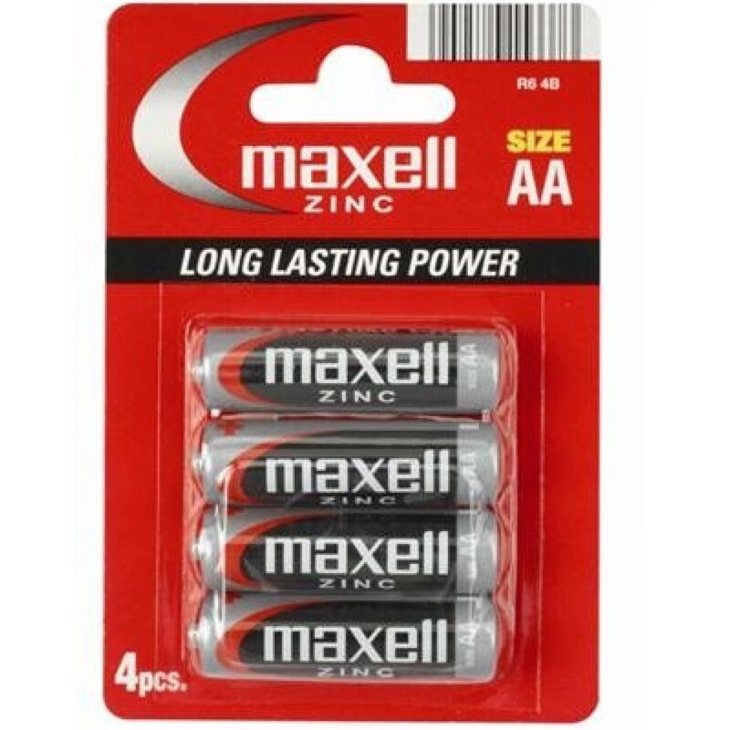 MAXELL - PILA SALINA MANGANESO AA R6 * 4 UNITS MAXELL - 1