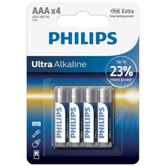 PHILIPS - ULTRA ALKALINE BATTERY AAA LR03 4 UNIT PHILLIPS - 1