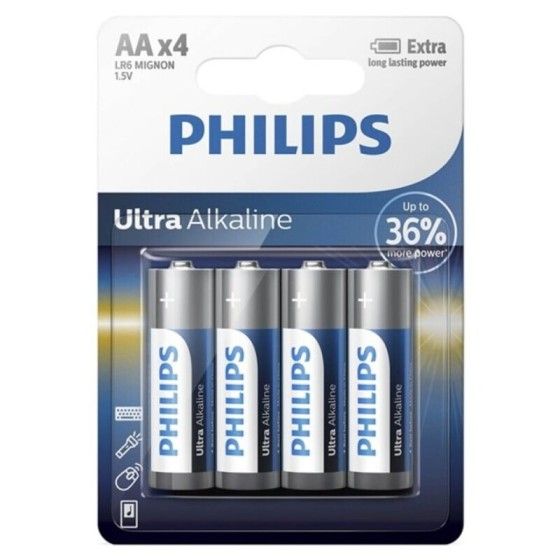PHILIPS - ULTRA ALKALINE BATTERY AA LR6 4 UNIT PHILLIPS - 1