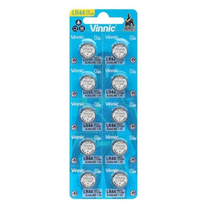 VINNIC - ALKALINE BUTTON BATTERY AG13 L1154F LR44 BLISTER*10 VINNIC - 1