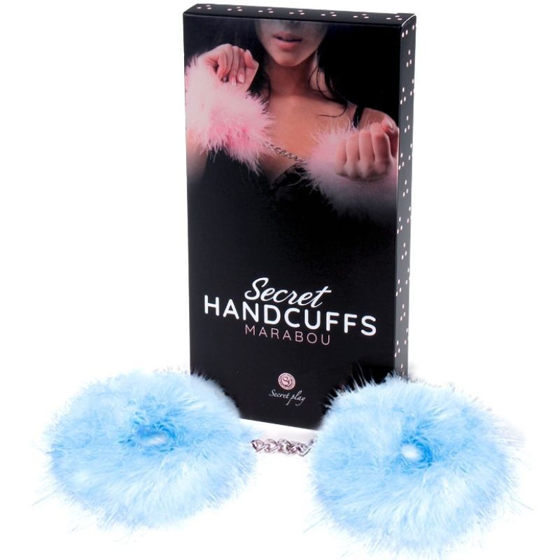 SECRETPLAY - BLUE LIGHT MARABOU HANDCUFFS SECRETPLAY 100% FETISH - 2