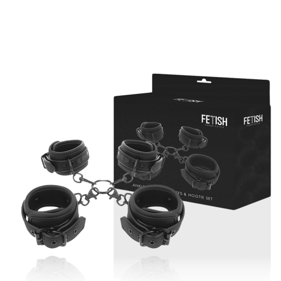 FETISH SUBMISSIVE - SET OF HAND AND ANKLE HANDCUFFS WITH NOPRENE LINING