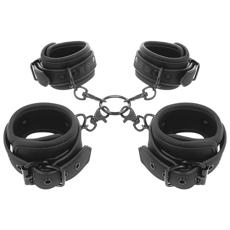 FETISH SUBMISSIVE - SET OF HAND AND ANKLE HANDCUFFS WITH NOPRENE LINING FETISH SUBMISSIVE BONDAGE - 2