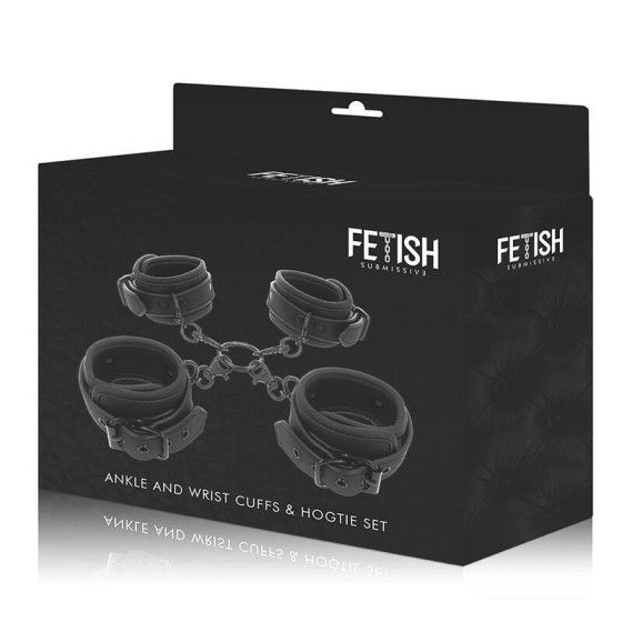 FETISH SUBMISSIVE - SET OF HAND AND ANKLE HANDCUFFS WITH NOPRENE LINING FETISH SUBMISSIVE BONDAGE - 10