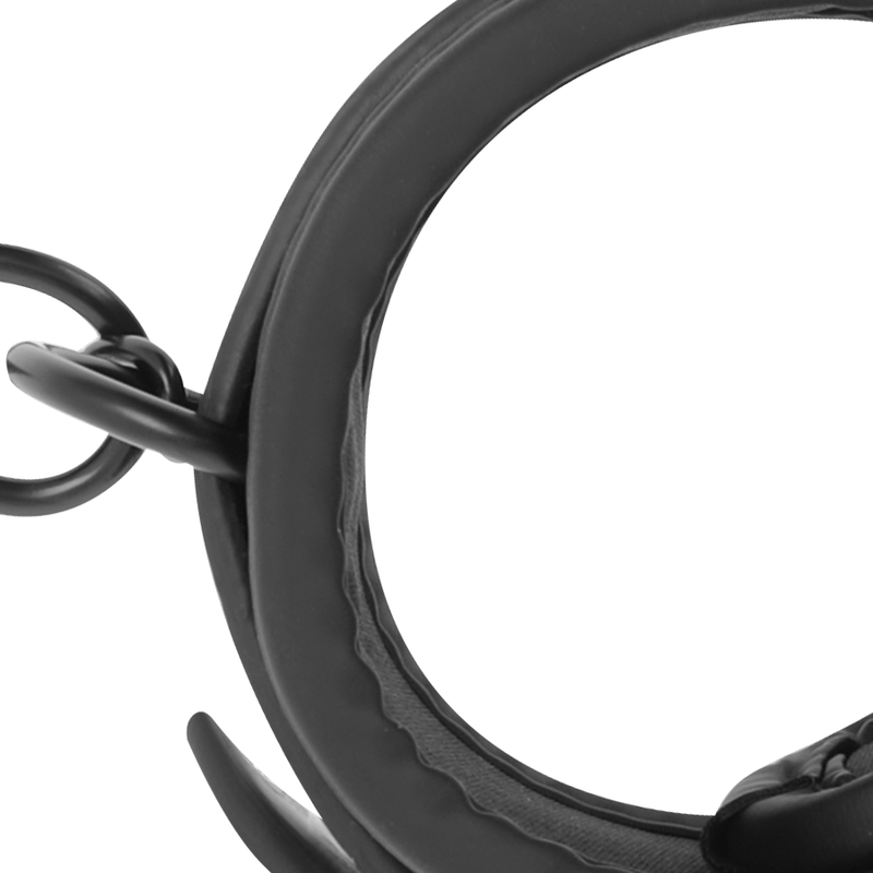 FETISH SUBMISSIVE - VEGAN LEATHER ANKLE CUFFS WITH NOPRENE LINING FETISH SUBMISSIVE BONDAGE - 6