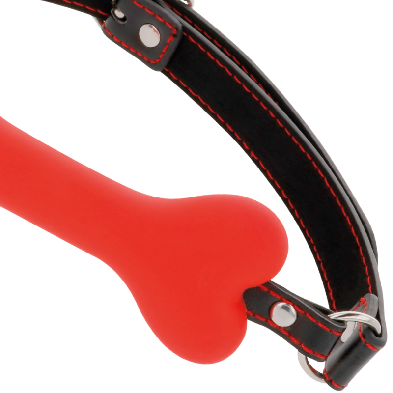 DARKNESS - RED BONE SILICONE GAG DARKNESS BONDAGE - 3