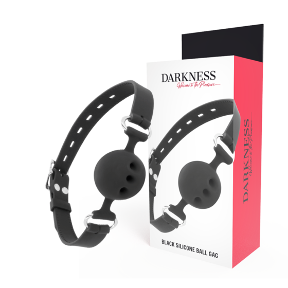 DARKNESS - BLACK BREATHABLE SILICONE GAG DARKNESS BONDAGE - 1